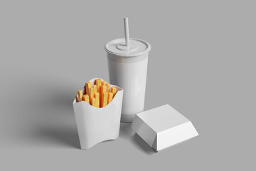 Fast Food Packaging Mockup for Showcasing Your Design to Clients