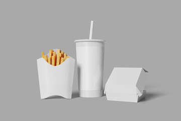 Realistic Fast Food Packaging Mockup for Client Display