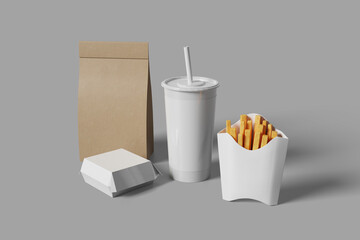 Clean Fast Food Packaging Mockup for Professional Presentation