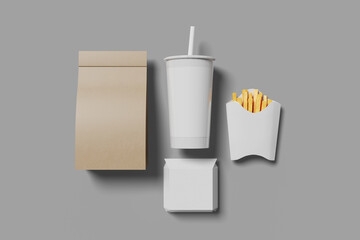 Minimalist Fast Food Packaging Mockup for Visual Branding