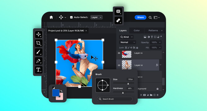 Editing Workspace UI with Panels and Design Tools