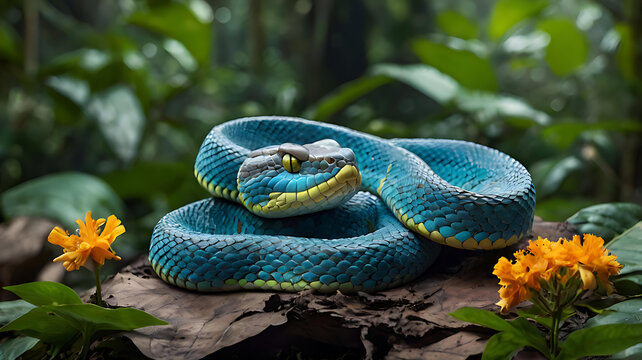 green snake in the garden