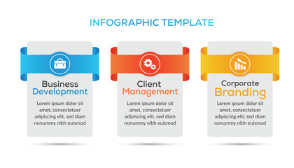 Business Infographic Layout – Client Management, Development & Branding Strategy