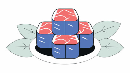 Stack of Delicious Sushi on a Plate