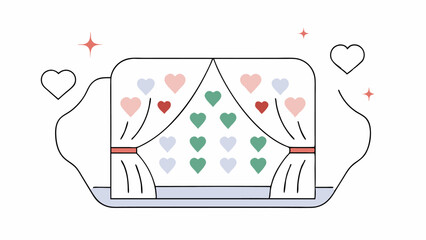 Romantic Stage with Heart Decorations