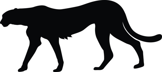 Cheetah. Black Cheetah. Silhouette. Animals. Running Cheetah. Vector. Clean and minimal design, perfect for logos, icons, conservation posters, and animal-themed artwork. Savannna