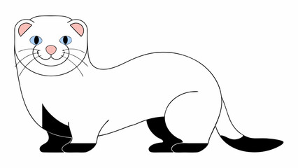 Adorable Cartoon Ferret