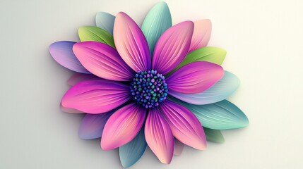 Fototapeta premium Abstract Floral Design, Vibrant Colors, Decorative Flower