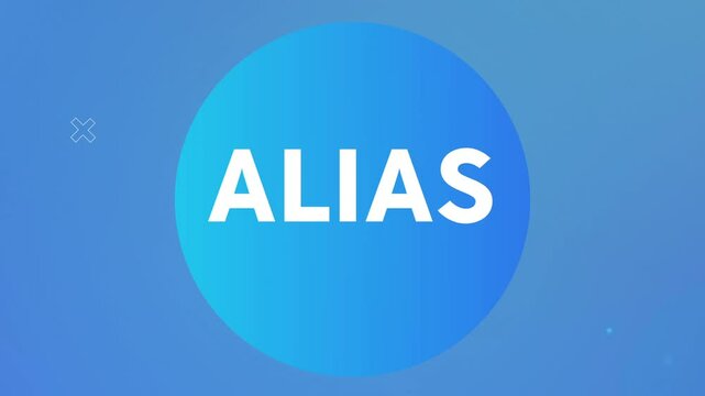 Opening animation merging bits into expanding disc on screen with geometric accents, forming ALIAS