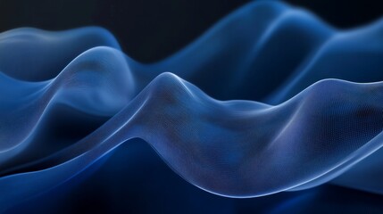 Obraz premium Abstract futuristic digital cyberspace with glowing blue transparent elements on a horizontal background representing advanced technology, virtual data networks, and high-tech innovation