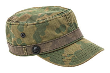 Tan camouflage military cap, isolated on a white or transparent background