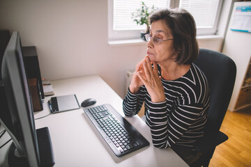 Business woman working from home office