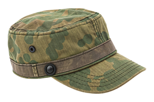 Tan camouflage military cap, isolated on a white or transparent background