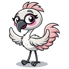 Funny Cartoon Chicken Character with Big Eyes – Cute and Silly Vector Farm Animal Illustration for Kids and Humor-Themed Designs