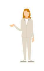 Vector illustration of a senior woman in jersey speaking with gestures