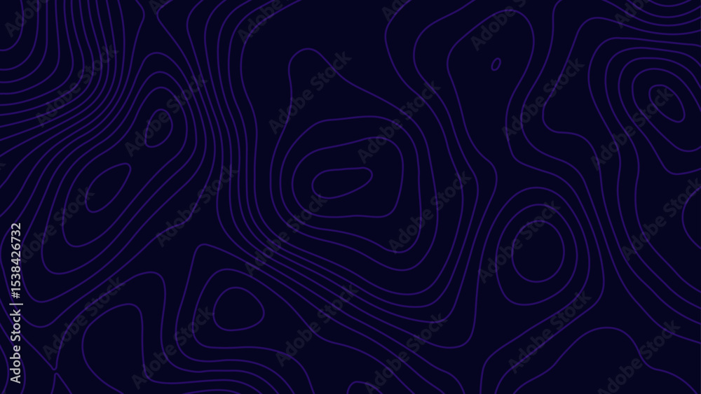 Wall mural dark background with bright lines. topographic map pattern.