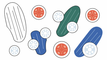 Abstract Skateboards and Wheels