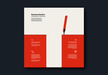 Business Solution Infographic Template with Minimal Illustration