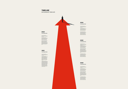 History Timeline Vertical Infographic Template with Arrow Minimal Illustration