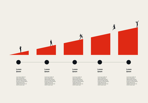 Business Plan for Growth Infographic Template with Minimal Illustration
