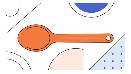 Orange Wooden Spoon on Abstract Background