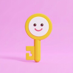 Key with a smile happy smiley face with smile
