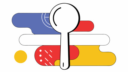Abstract Spoon Icon with Colorful Shapes