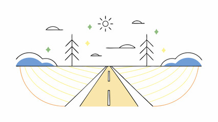 Open Road Ahead Minimalist Landscape