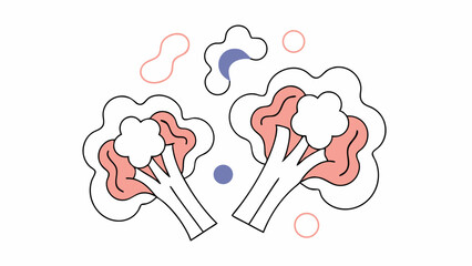 Two Cartoon Broccoli Florets
