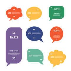 Quote box frame, big set. Texting quote boxes. Blank template quote text info design boxes quotation bubble blog quotes symbols. Creative vector banner illustration. Vector brushes background