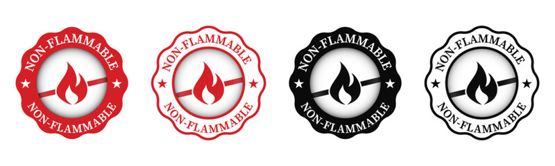 Non-Flammable Safety Label Icons Collection