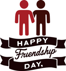 Happy friendship day design isolated on white background