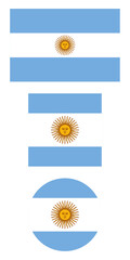 
Argentina flag PNG vector. Argentina square and round icon isolated on transparent PNG background. Argentina flag icon.

