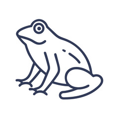 Simple line art illustration of a frog