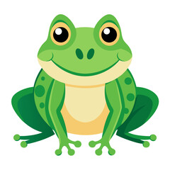 Happy green frog cartoon illustration