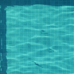 탑 뷰 시점의 일렁이는 수영장 타일 바닥