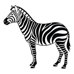 Obraz premium Striking Zebra Illustration A Captivating Display of Contrasting Black and White Stripes Showcasing the Animals Unique Pattern and Graceful Form Perfect for Wildlife Enthusiasts and Art Lovers Alike