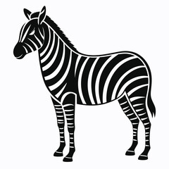 Fototapeta premium Minimalist Zebra Silhouette in Black Vector Style