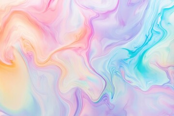 Fototapeta premium Iridescent rainbow marble background with swirling colors blending together in a vibrant and artistic display of pastel hues