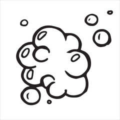 cute doodle illustrations of foam, soap bubbles.