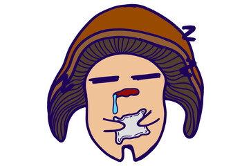 Silly Sleeping Mushroom Stickers