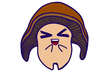 Obraz premium Kawaii Fungi Stickers with Giggles