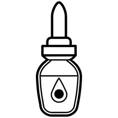 Dropper Bottle Line Art Vector