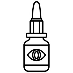 Dropper Bottle Line Art Vector