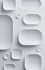 Soft neumorphic background generative ai image with light grey shapes and embossed