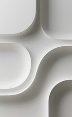 Soft neumorphic background generative ai image with light grey shapes and embossed