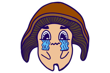 Crying Mushroom Character Stickers
