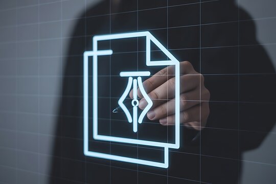 Digital business success concept with a hand holding the key to growth on a financial market data screen