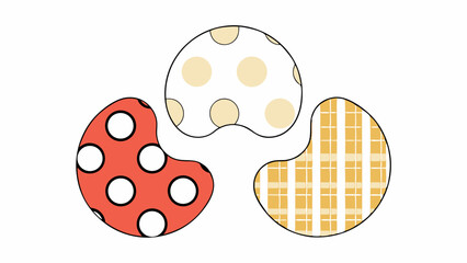 Abstract Geometric Pattern Design with Polka Dots, Stripes, and Checks