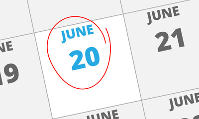 Pen mark on calendar date on World Refugee Day